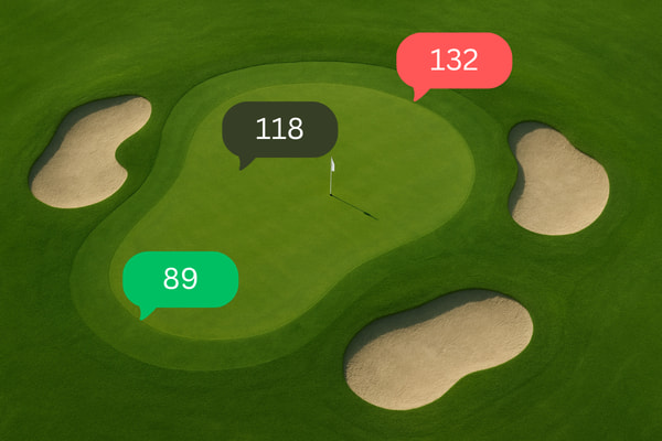 Professional golf course with pristine greens